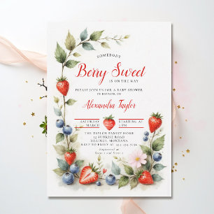 Berry Sweet Berries Garten Neutrale Babyparty Einladung