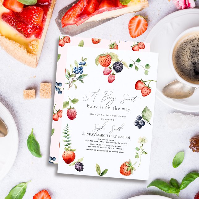 Berry Sweet Berries Girl Baby Dusche Einladung (Von Creator hochgeladen)
