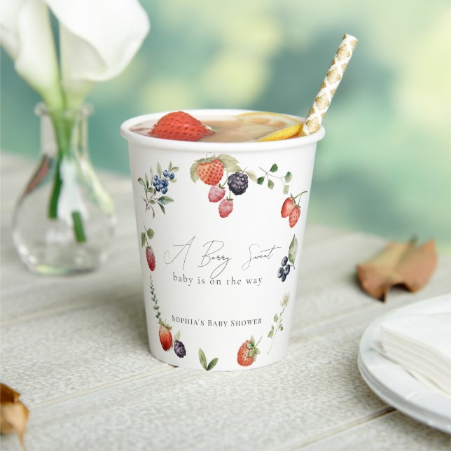Berry Sweet Berries Girl Baby Dusche Pappbecher (In Situ)