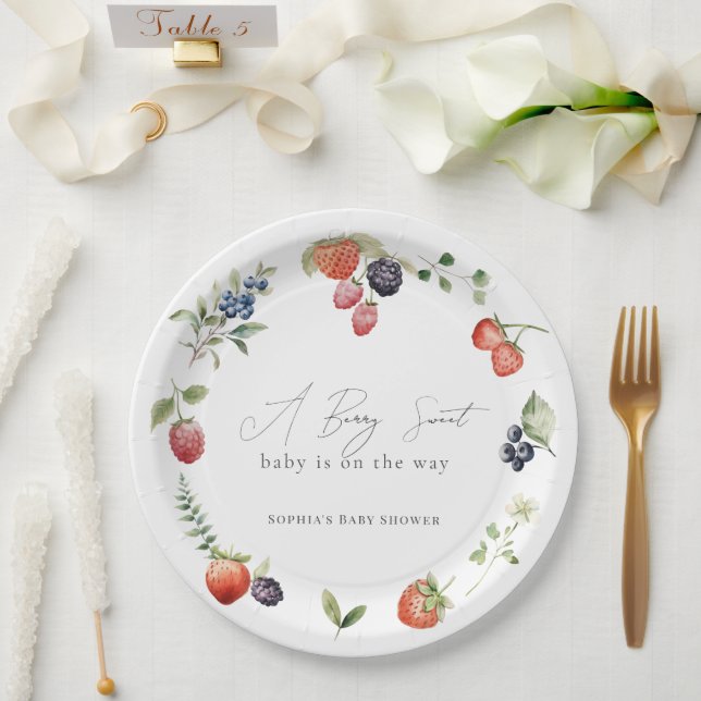 Berry Sweet Berries Girl Baby Dusche Pappteller (Hochzeit)