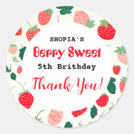 Berry Sweet Birthday Einladung Runder Aufkleber