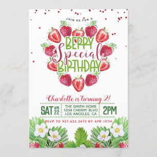 Berry Sweet Birthday Erdbeeren Einladung