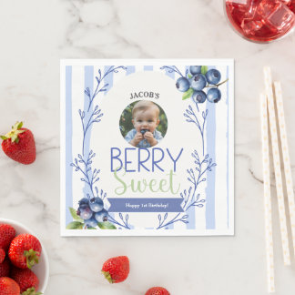 Berry Sweet Birthday Foto Paper Serviette