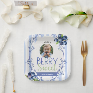 Berry Sweet Birthday Foto Paper Tellers Pappteller