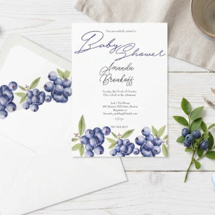 Berry Sweet Blaubeer-Baby-Party Einladung