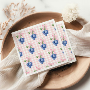 Berry Sweet Blaubeere 1. Geburtstag Pink Gingham Serviette