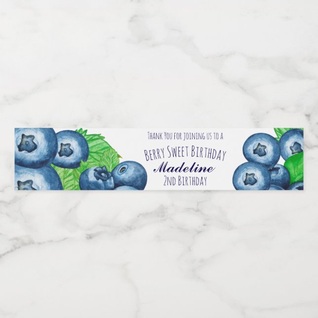 Berry Sweet Blaubeeren Geburtstag  (Einzelnes Label)
