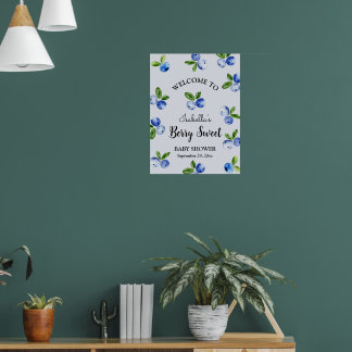 Berry Sweet Blaubeerjunge Baby Shower Willkommenss Poster