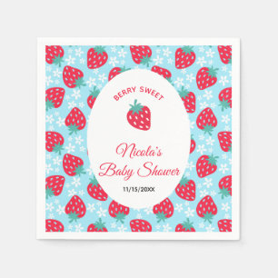 Berry Sweet Blue Erdbeer-Baby-Party Serviette