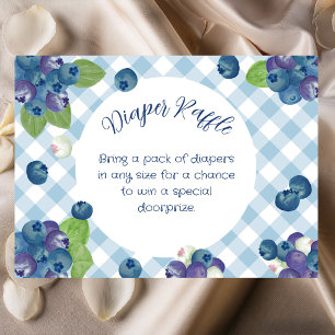 Berry Sweet Blue Gingham Windel-Raffle Begleitkarte