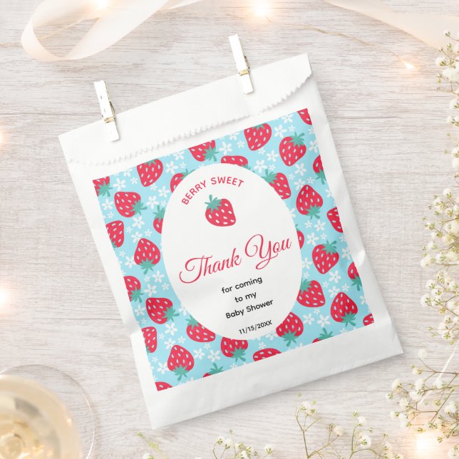 Berry Sweet Blue Strawberry Baby Shower Geschenktütchen (Ausgeschnitten)