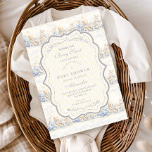 Berry Sweet Blue Toile Nursery Baby Shower