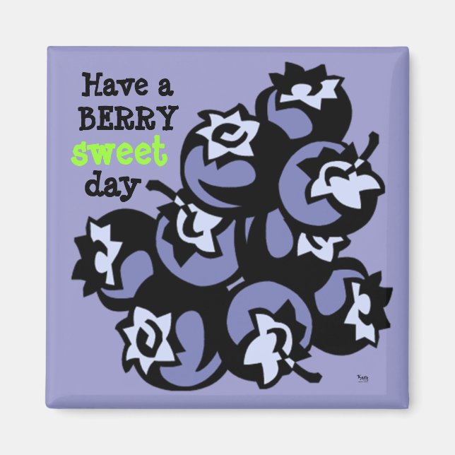 Berry Sweet Blueberries Magnet (Vorne)