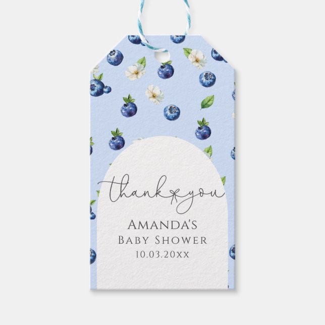 Berry Sweet Blueberry Baby Dusche Vielen Dank Geschenkanhänger (Vorderseite)