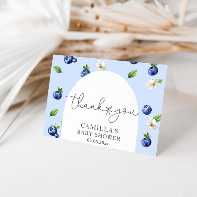 Berry Sweet Blueberry Baby Shower Dankeskarte (Von Creator hochgeladen)