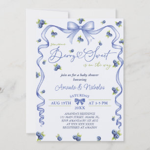 Berry Sweet Blueberry Baby Shower Einladung