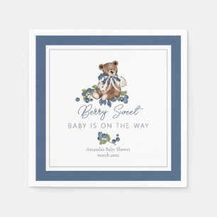 Berry Sweet Blueberry Bear Baby Boy Dusche Serviette