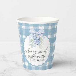 Berry Sweet Blueberry Gingham Baby Shower Pappbecher