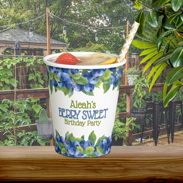 Berry Sweet Blueberry Thema Geburtstagsparty Pappbecher (Von Creator hochgeladen)