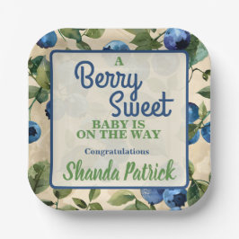 Berry Sweet Blueberry Theme Babydusche Pappteller