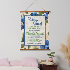 Berry Sweet Blueberry Theme Babydusche Wandteppich Mit Holzrahmen
