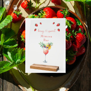 Berry Sweet Blush Acryl Mimosa Bar Babyparty-Schil Acrylschild