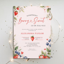 Berry Sweet Botanische Beeren Rosa Babyparty