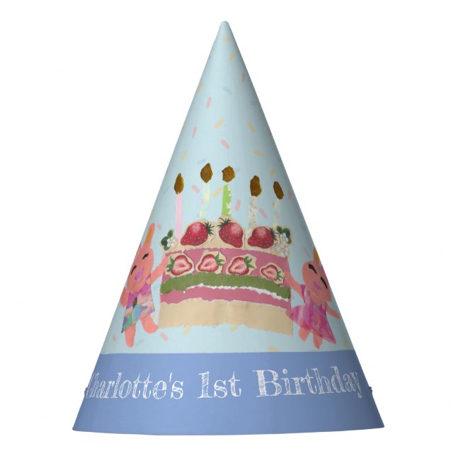 Berry Sweet Bunny Buddies | Blau Partyhütchen (Vorderseite)