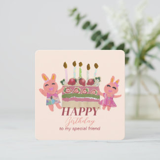 Berry Sweet Bunny Buddies Mitteilungskarte