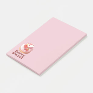 Berry Sweet: Bunny Girl Erdbeertorte Post-it Klebezettel