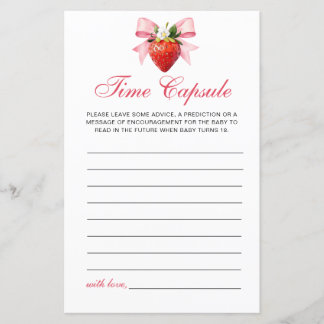 Berry Sweet Coquette Baby Shower Zeitkapsel
