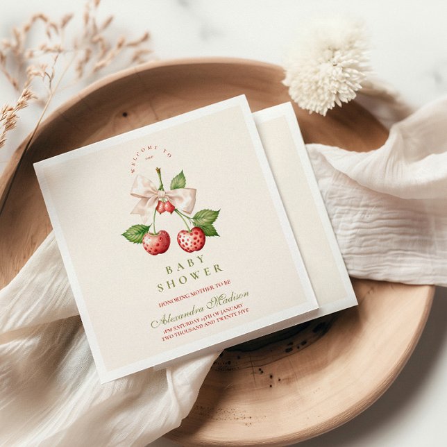 Berry Sweet Coquette Babydusche Serviette (Von Creator hochgeladen)