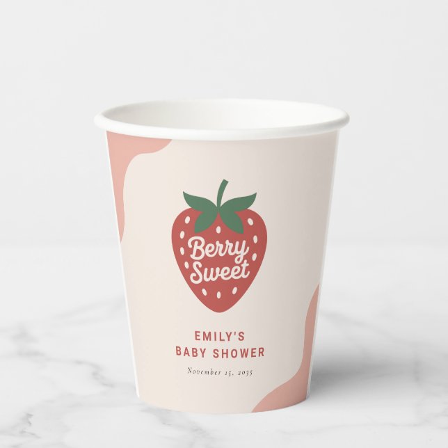 Berry Sweet Cute Baby Shower Pappbecher (Vorderseite)