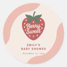 Berry Sweet Cute Baby Shower Runder Aufkleber