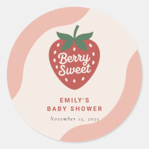 Berry Sweet Cute Baby Shower Runder Aufkleber