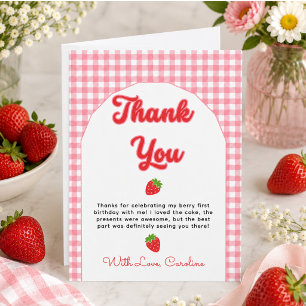 Berry Sweet Danke-Card für den 1. Geburtstag Dankeskarte