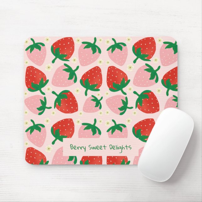 Berry Sweet Delights  Sanftes Rosa Mousepad (Mit Mouse)