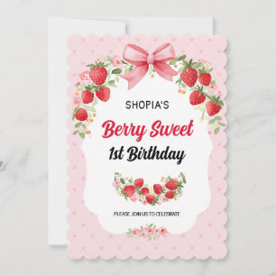 Berry Sweet Einladung zum 1. Geburtstag