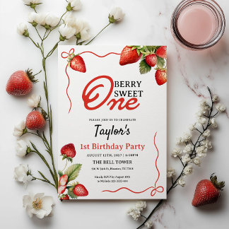 Berry Sweet Einladung zum 1. Geburtstag