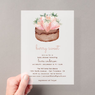 Berry Sweet Erdbeer-Cupcake-Baby-Shower-Einladung Acryleinladungen