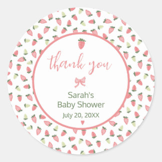 Berry Sweet Erdbeerbaby Shower Danke Runder Aufkleber