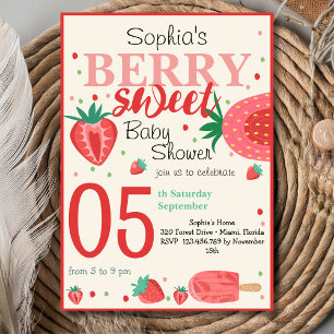 Berry Sweet Erdbeere Babydusche Einladung