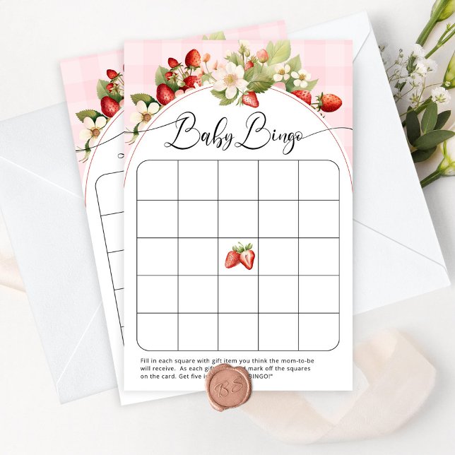 Berry Sweet Erdbeeren Baby Dusche Bingo Spiel (Von Creator hochgeladen)