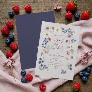 Berry Sweet Erster Geburtstag Wilde Berries & Blum Einladung