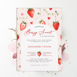 Berry Sweet Farmhouse Art Wasserfarben-Baby Shower Einladung