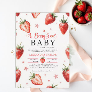 Berry Sweet Farmhouse Chic Watercolor Babyparty Einladung