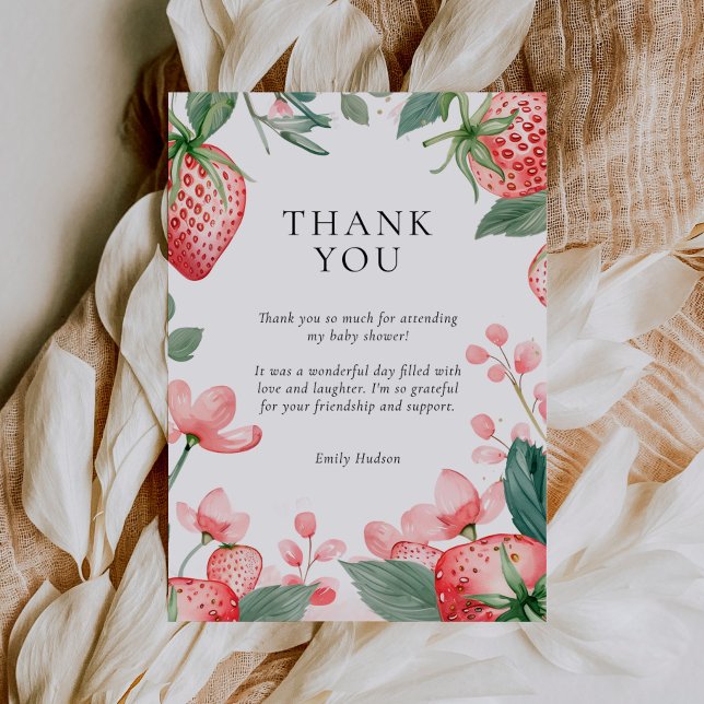 Berry Sweet Floral Baby Dusche Dankeskarte (Von Creator hochgeladen)