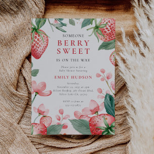 Berry Sweet Floral Baby Dusche Einladung