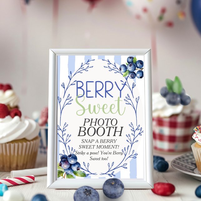 Berry Sweet FOTO BOOTH Blueberry Sign Einladung (Berry Sweet PHOTO BOOTH Blueberry Sign)