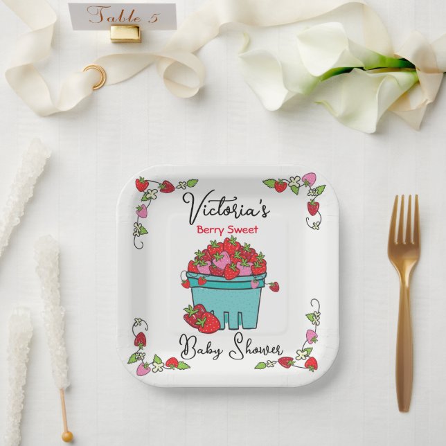 Berry Sweet Fruit Basket Baby Dusche Pappteller (Hochzeit)
